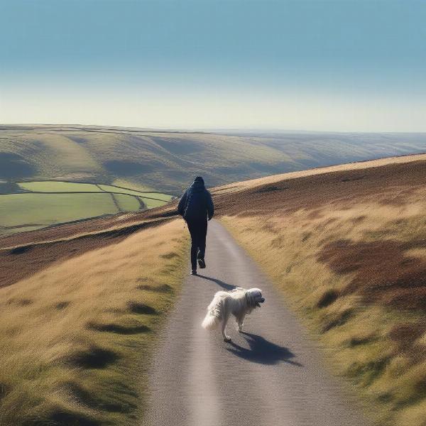 Dog walking on the North Yorkshire Moors