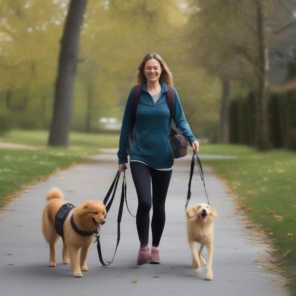 Dog Walking with Cross Body Bag