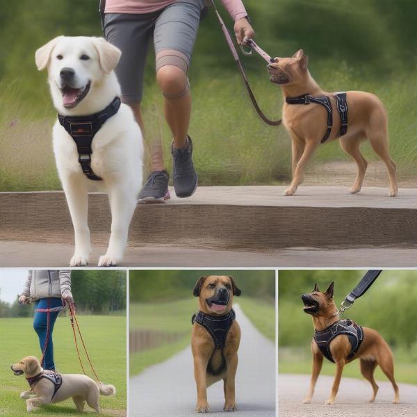 Dog Walking with Various Belts