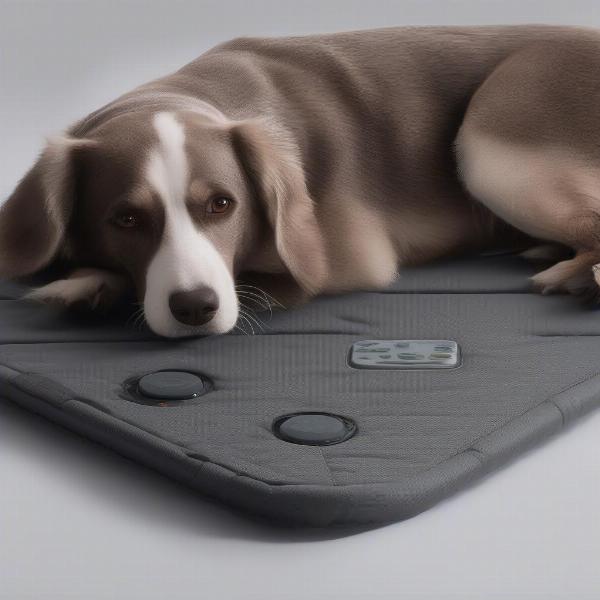 Key features of a dog warming mat: Durable cover, chew-resistant cord, temperature control.