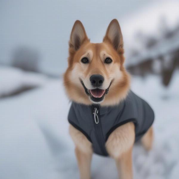 A Dog Wearing a Winter Coat in the Snow