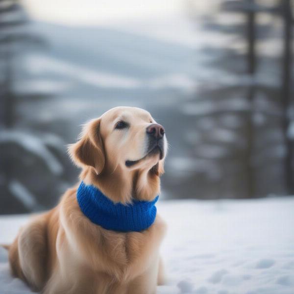 Dog Wearing Balaclava in Winter