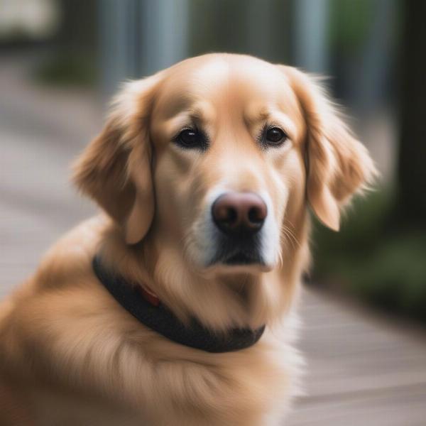 Dog Wearing a Bark Collar