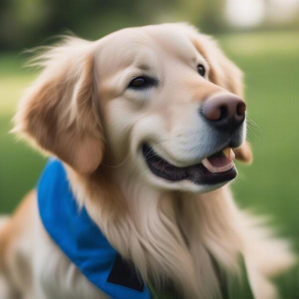 Dog Wearing Cooling Coat in Summer