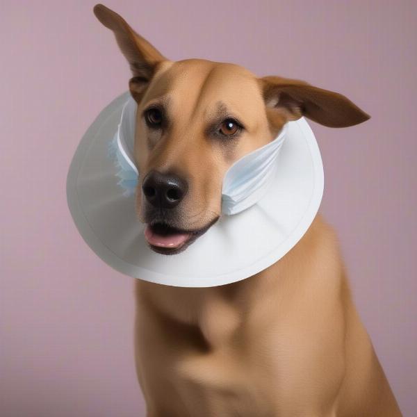 Dog wearing an E-collar