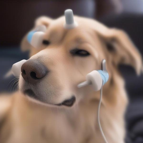 Dog Wearing Ear Plugs