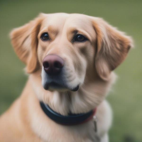 Dog wearing a flea and tick collar