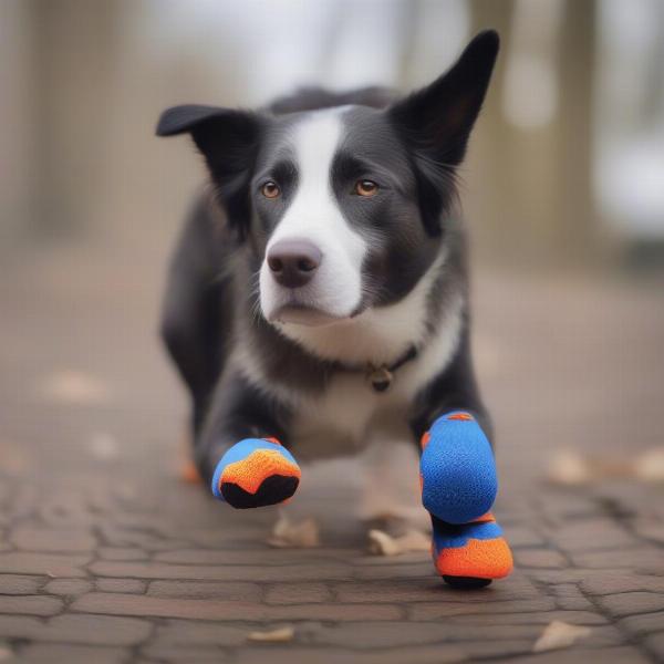 Dog Wearing Grip Socks