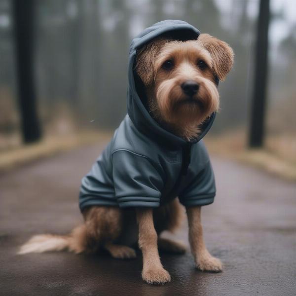 Dog Wearing Nike Hoodie in Cold Weather