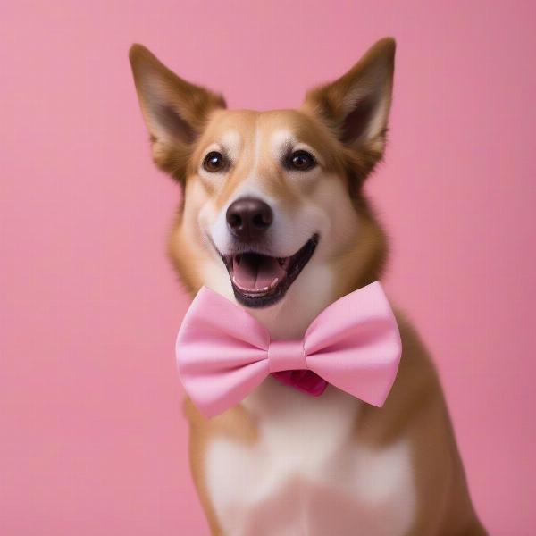 A Dog Sporting a Pink Bow