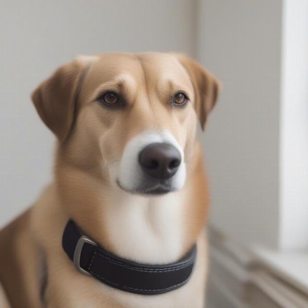 A Dog Comfortably Wearing a Radius Dog Collar