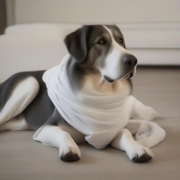 Dog Wearing a Wrap Comfortably