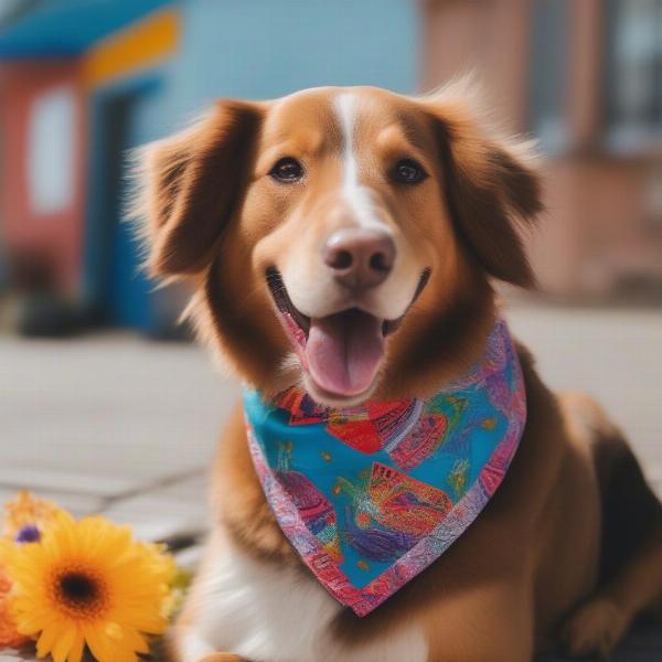 Dog Wearing a Bandana