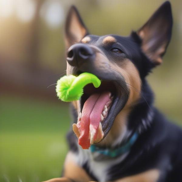 Dog with Chew Toy