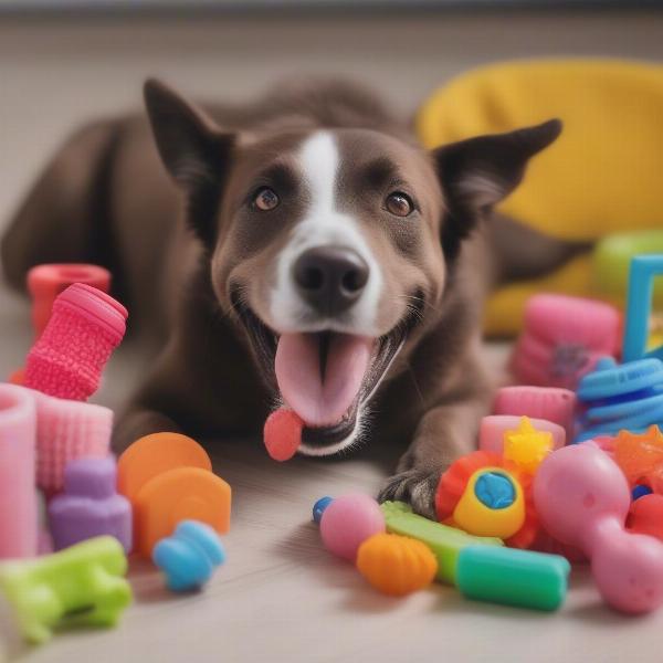 Dog with Chew Toys