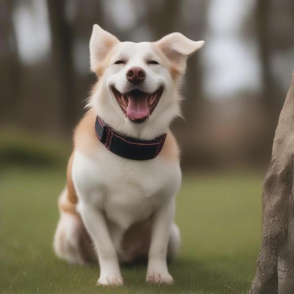 A Dog Comfortably Wearing a Collar with a Pocket