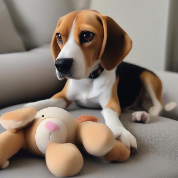 Dog With Destroyed Squeaky Toy