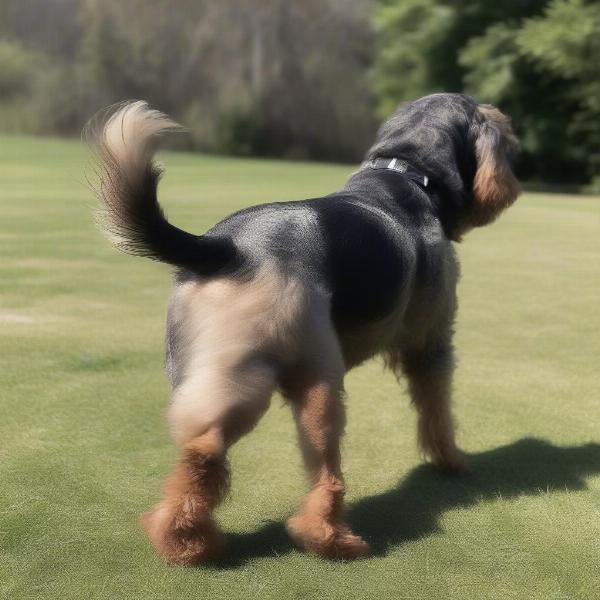 Dog with a healthy butt after treatment