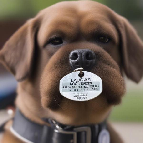 Dog Wearing a Lucas County License Tag