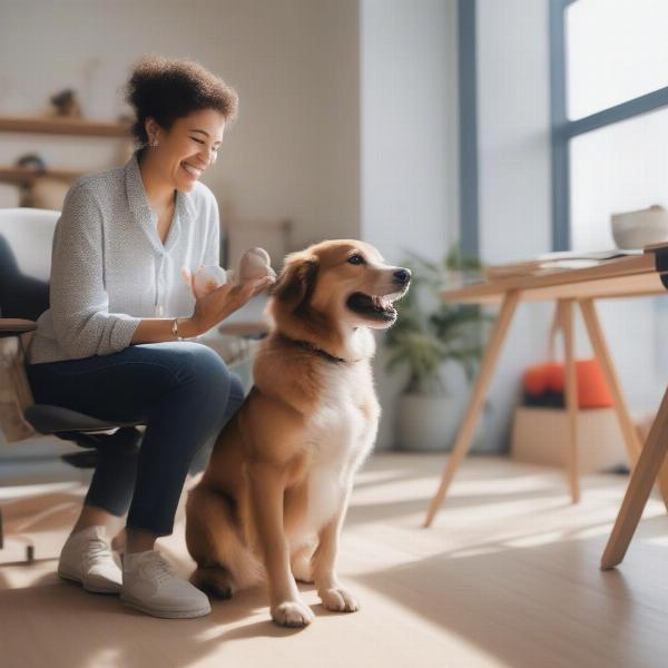 Dog with Owner in a Dog-Friendly Office