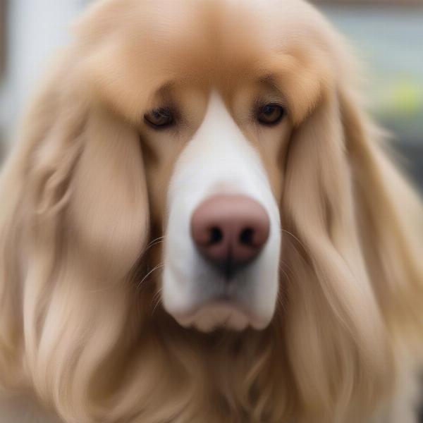 Dog with a shiny coat after consuming gelatin