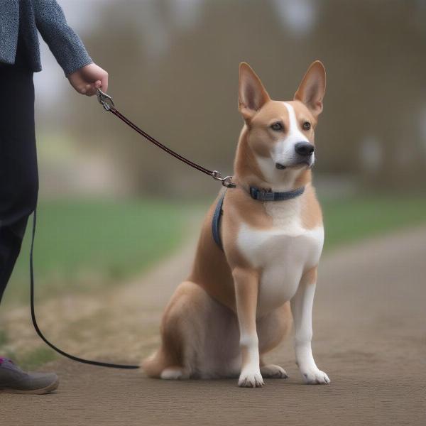 Dog wearing a slip lead