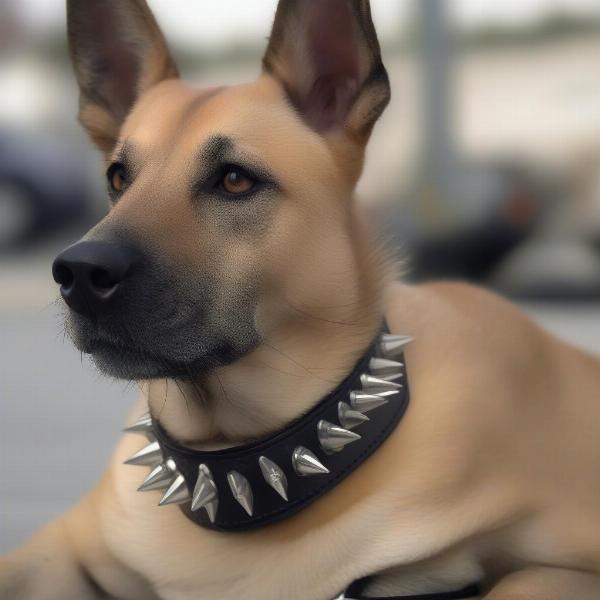 Dog Wearing a Spiked Collar