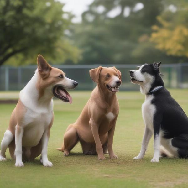 Dogs socializing at Laurel House