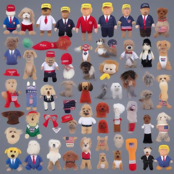 Variety of Donald Trump Dog Toys