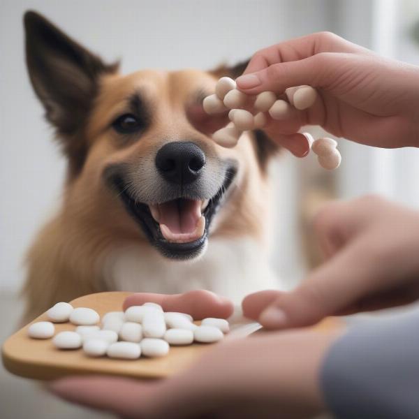 Dog Taking Duralactin Canine Chewable Tablet