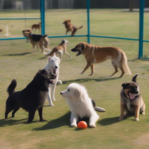 Dogs Playing at Eastern Reserve Dog Park