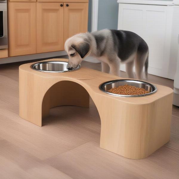 Elevated Dog Food Feeder with Storage