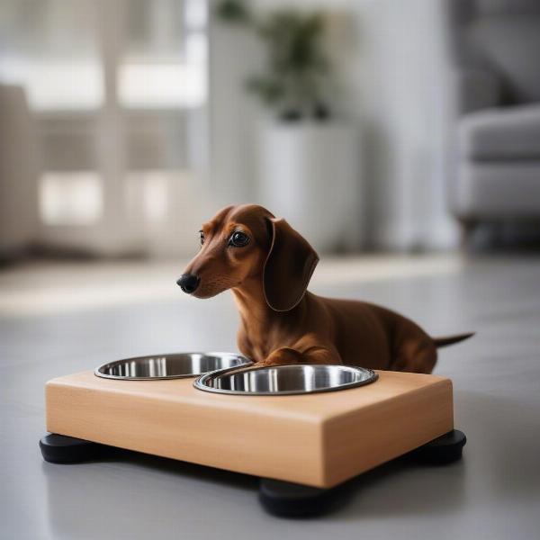 Elevated Food and Water Bowls for Dachshunds