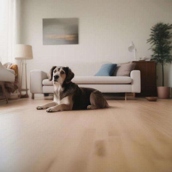 Engineered Hardwood Flooring with Dog