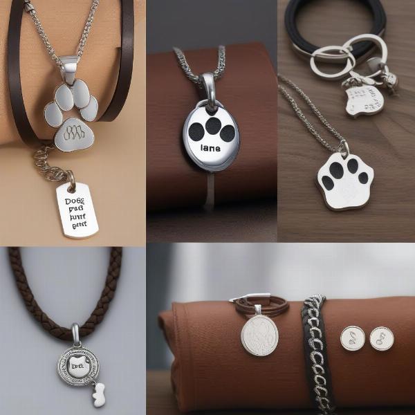 Engraved dog memorial jewelry options