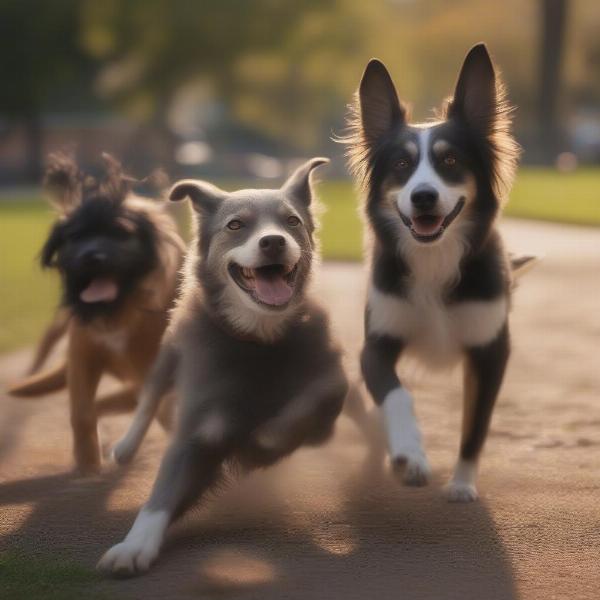 Dogs playing at Erie Dog Park