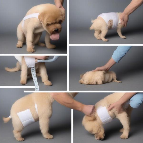 Fitting a male dog diaper