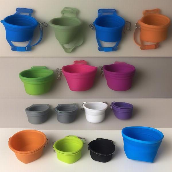 Different types of folding dog water bowls