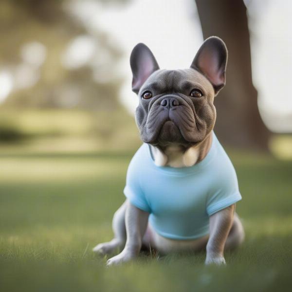 Frenchie in a Summer T-Shirt