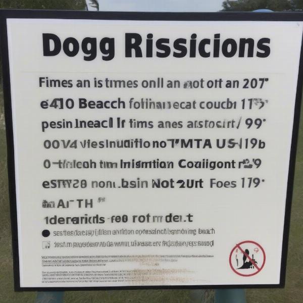 Fuller Street Beach Dog Restrictions Sign