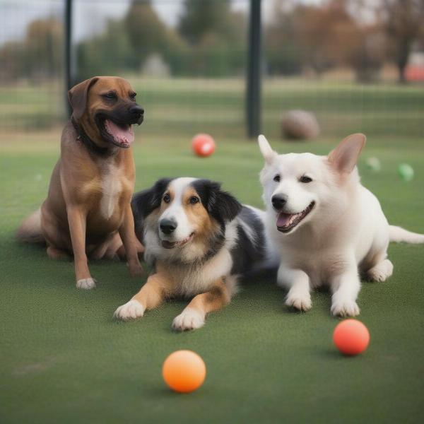 Dogs playing at a Georgetown dog park