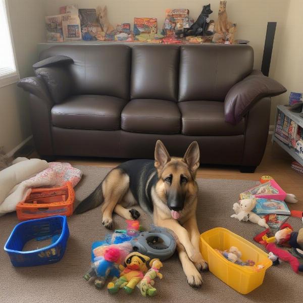 German Shepherd Settling into New Home in Indiana