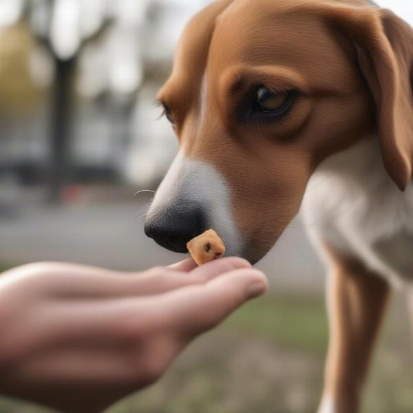 Dog Getting Attention With Treats