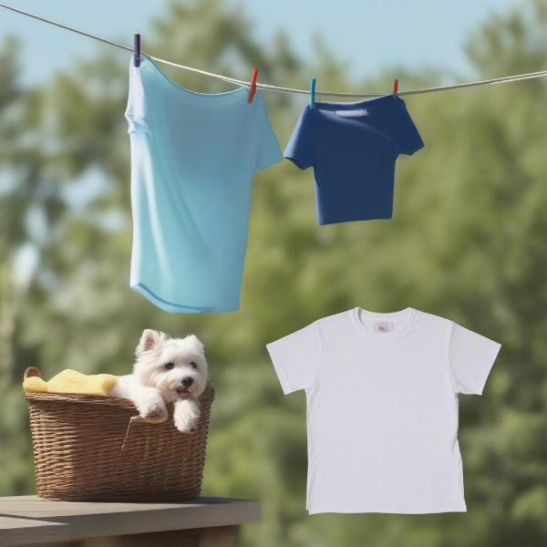 Washing white dog t-shirts