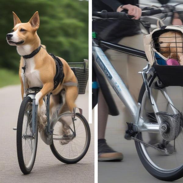 Front and rear mounted dog bike baskets