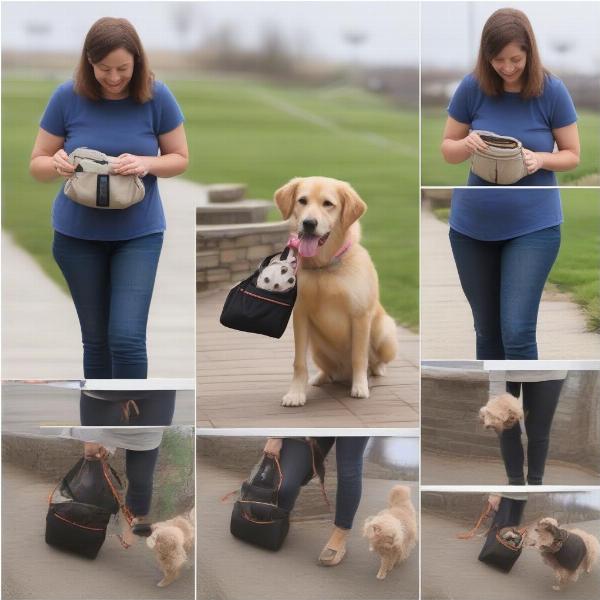 Introducing a dog to a carrying purse