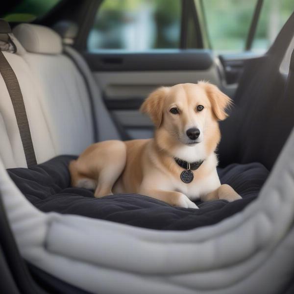 Hammock-style dog bed for car