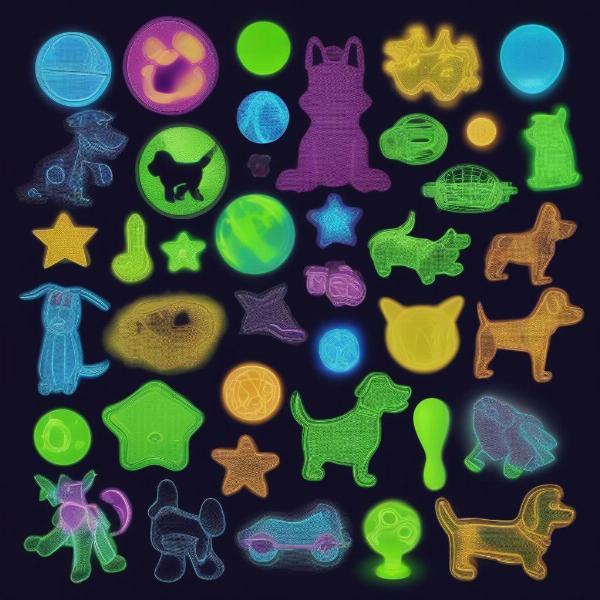 Variety of Glow in the Dark Dog Toys