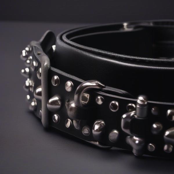 Goth Dog Collar: Leather and Studded