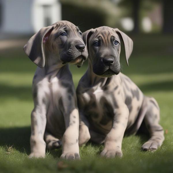 Great Dane Puppies Playing